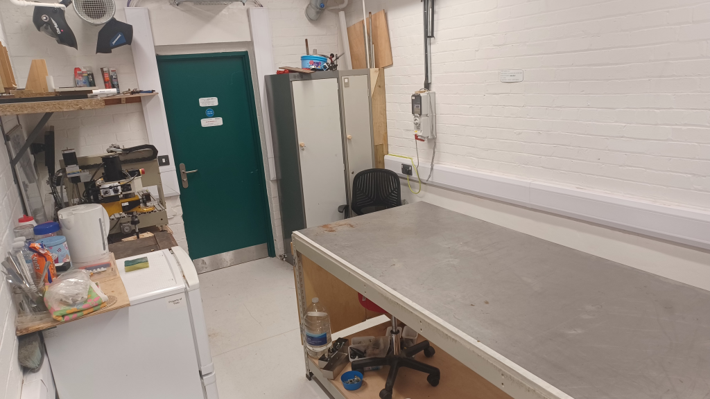 An image showing our metalshop and workbench